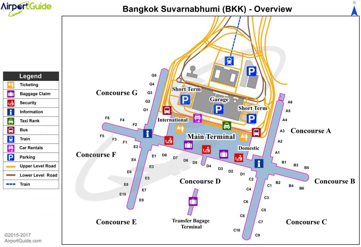 خريطة محطة مطار بانكوك (Krung Thep)