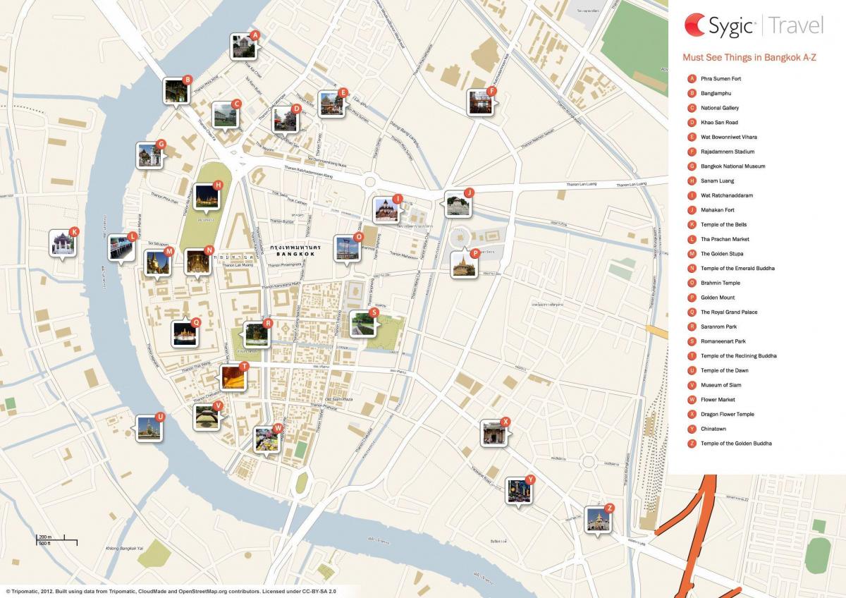 خريطة المعالم السياحية في بانكوك (كرونغ ثورب)