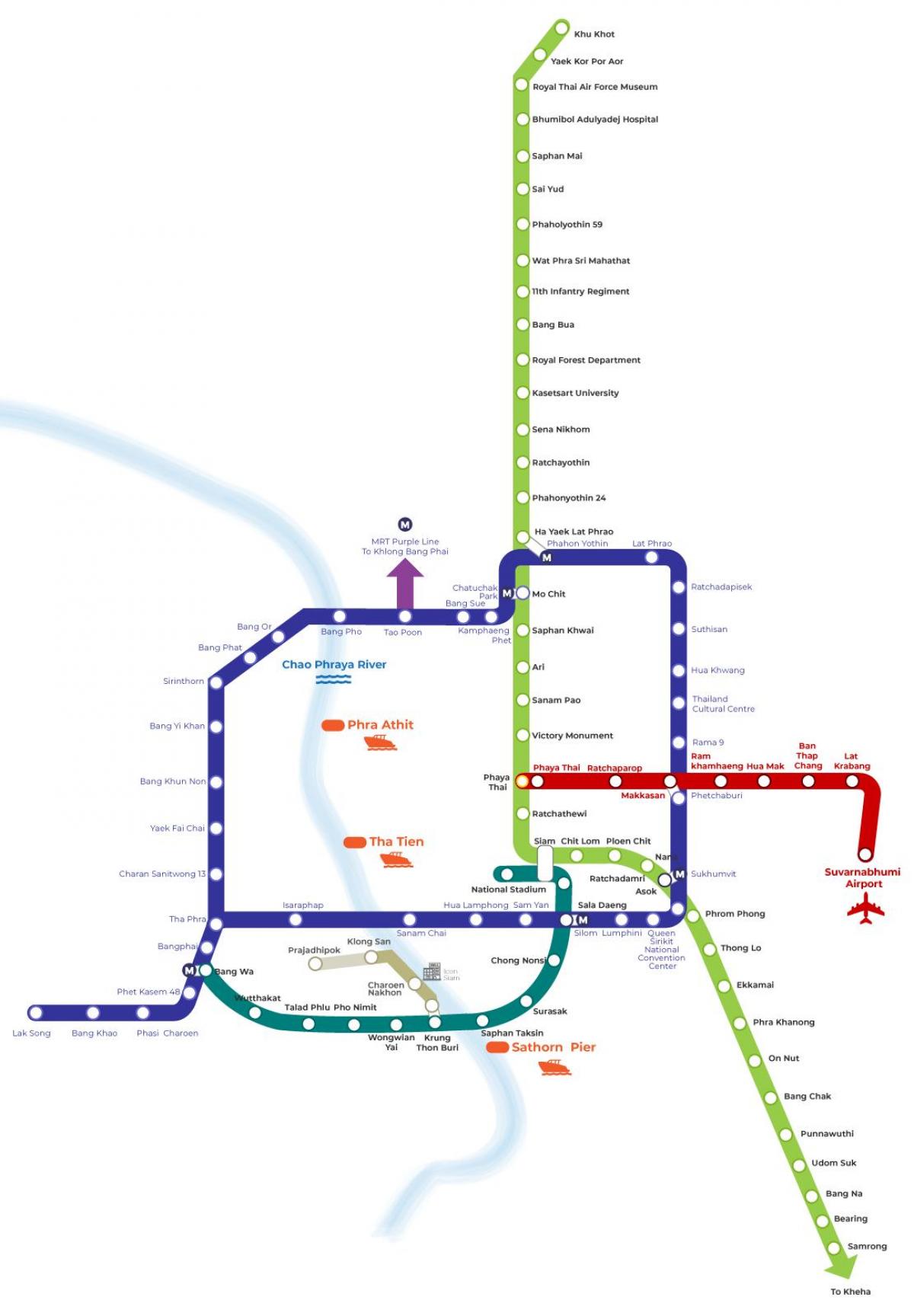 خريطة محطة مترو الأنفاق في بانكوك (كرونغ ثورب)