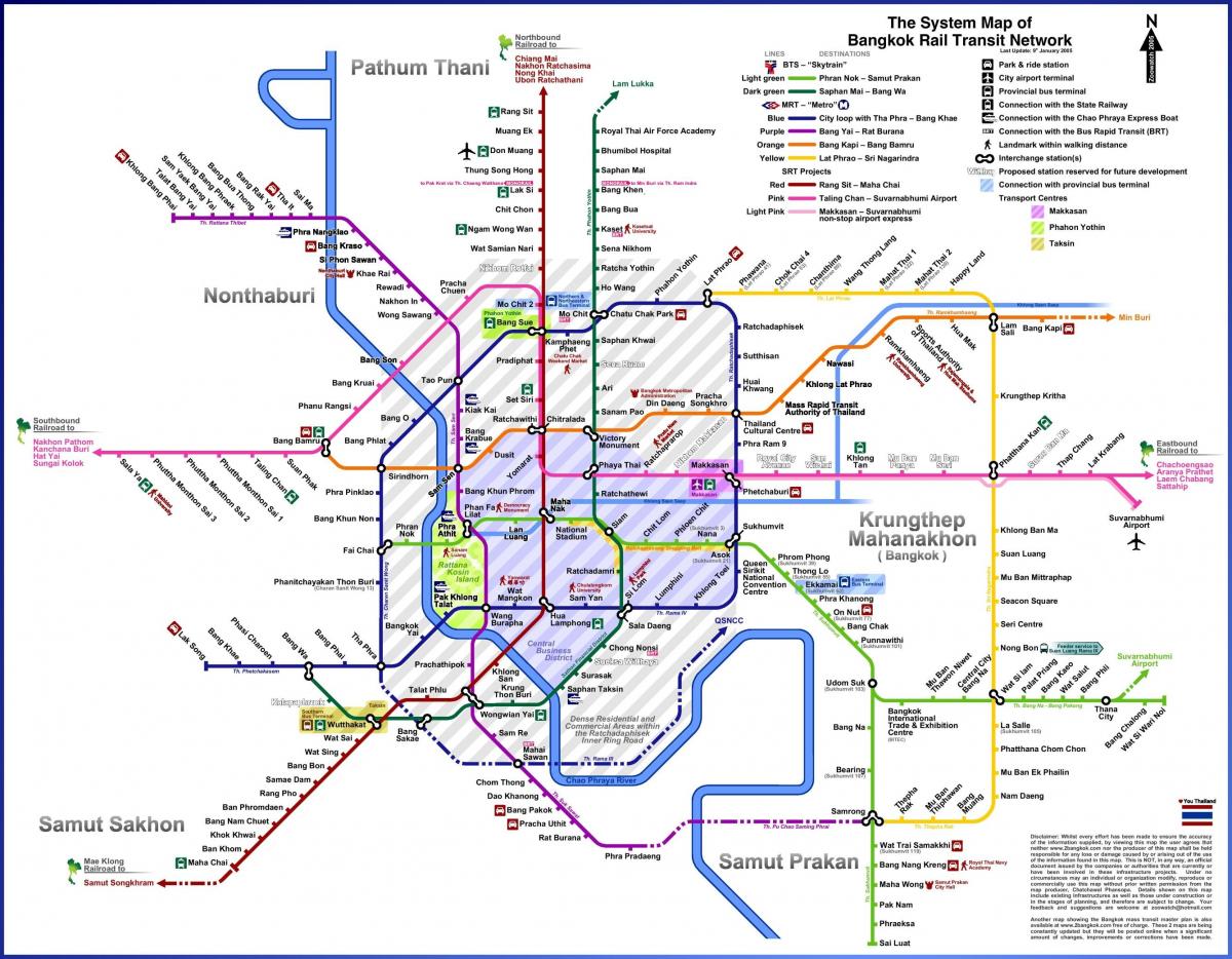 خريطة محطات السكك الحديدية في بانكوك (كرونغ ثورب)