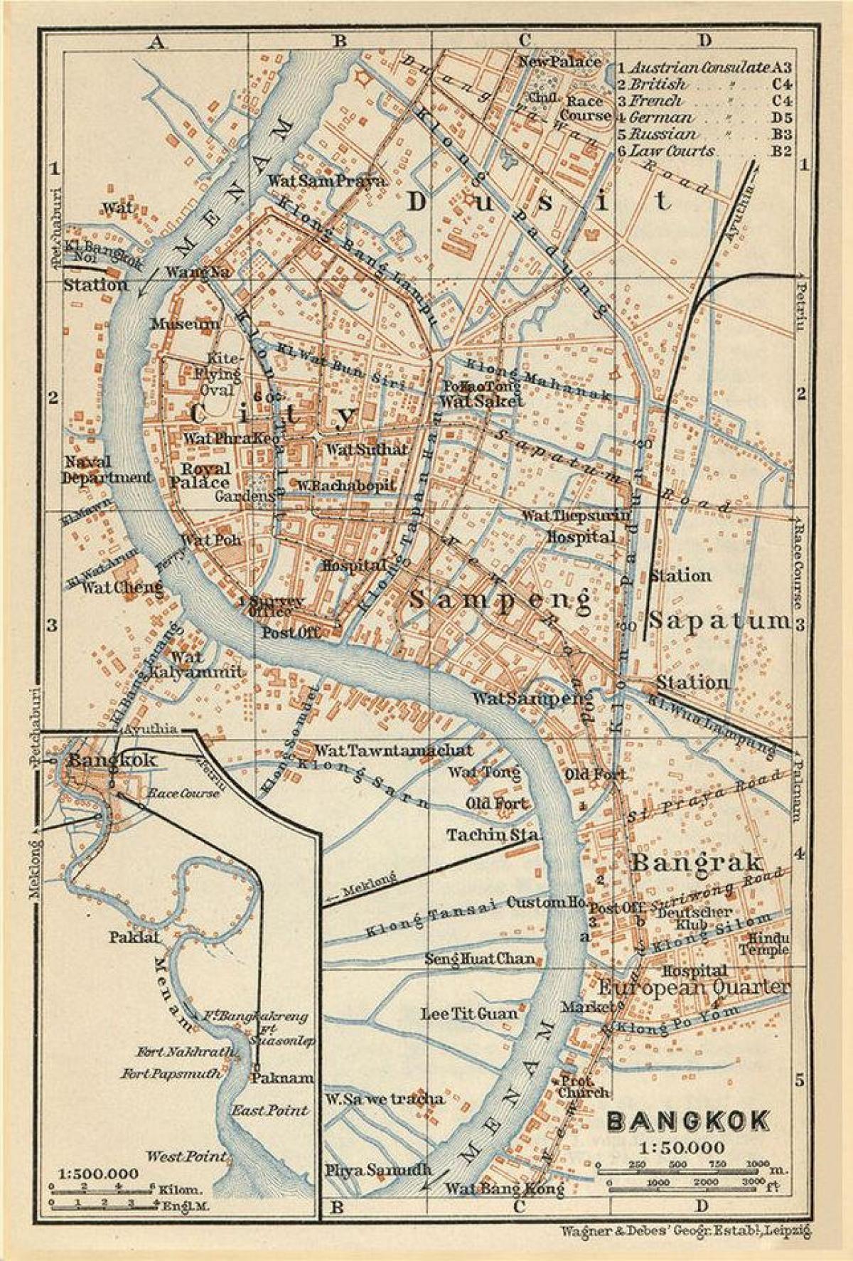بانكوك (كرونغ ثورب) خريطة العتيقة