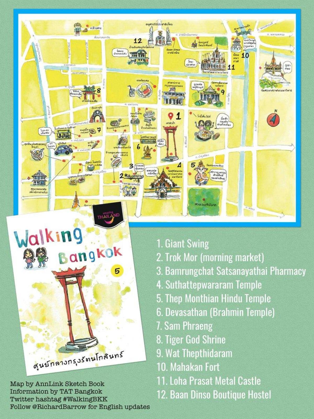 بانكوك (كرونغ ثورب) خريطة جولات المشي